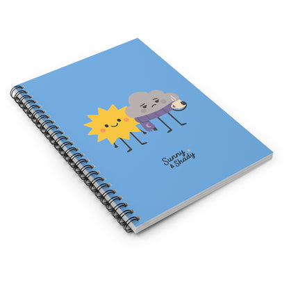 Sunny & Shady Spiral Notebook 6x8 - 118 Ruled Pages, Cute Lined Journal for School, Office & Everyday Use